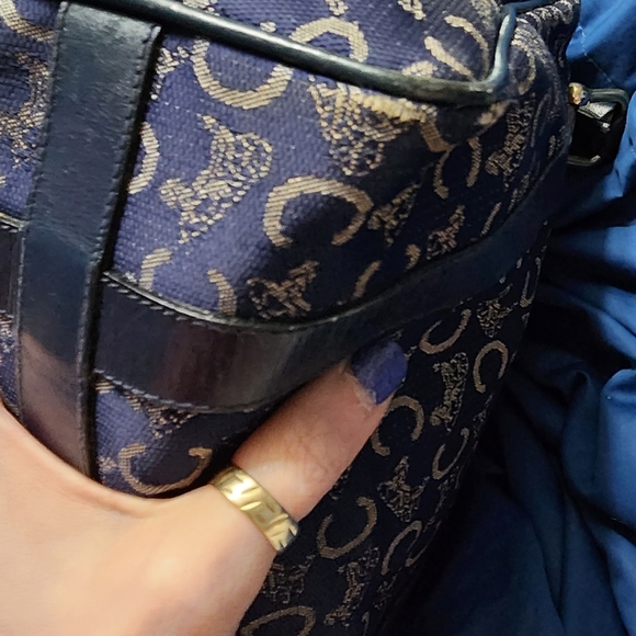 Celine C Macadam Handbag canvas/ leather Navy GUC - Picture 8 of 9